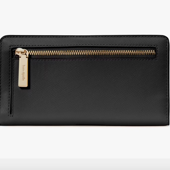 NEW KATE SPADE Madison Large Slim Bifold Wallet Saffiano Leather Black NWT - Picture 4 of 5